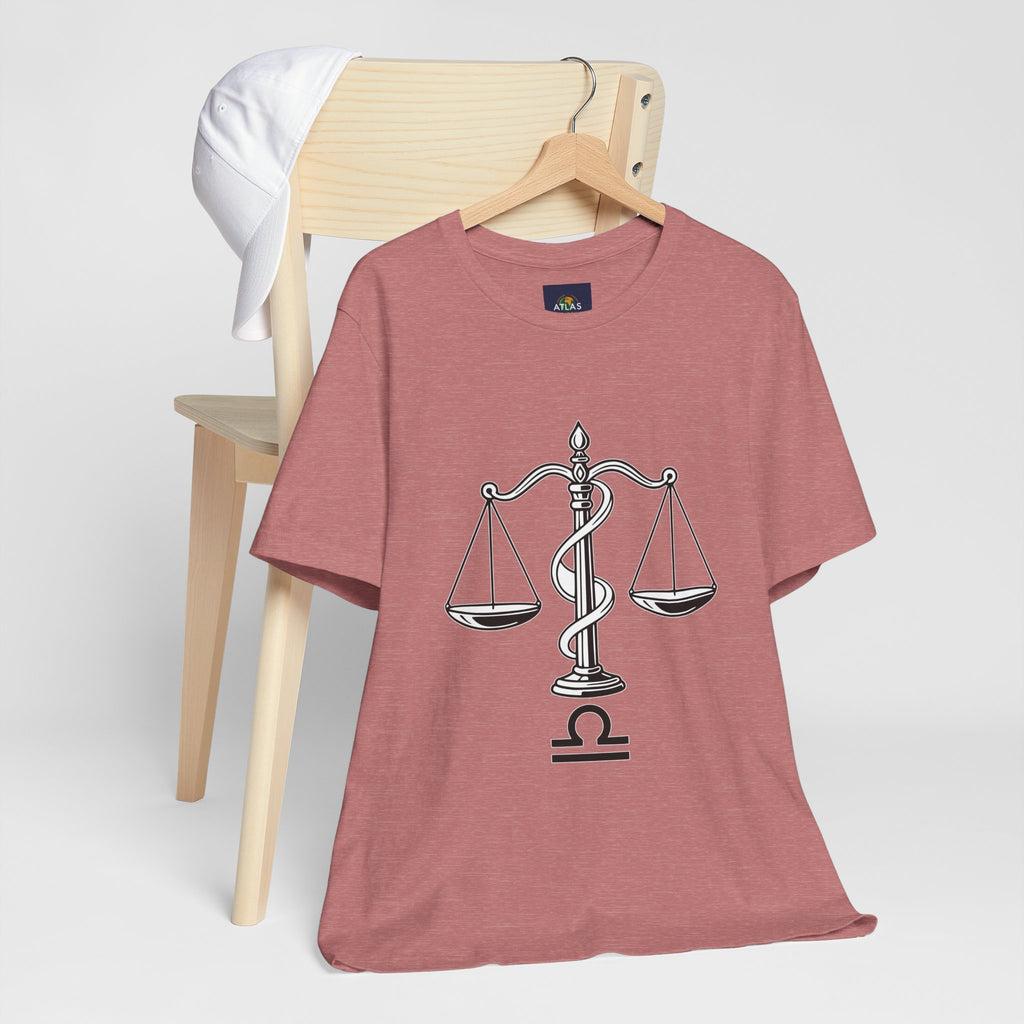 Libra Zodiac Tee - Stylish Unisex Minimalist Black and White Design