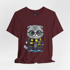 Hufflepurr Harry Potter T-Shirt - Funny Wizarding World Tee | Cute Potter Cat Gift - Atlas Briefly