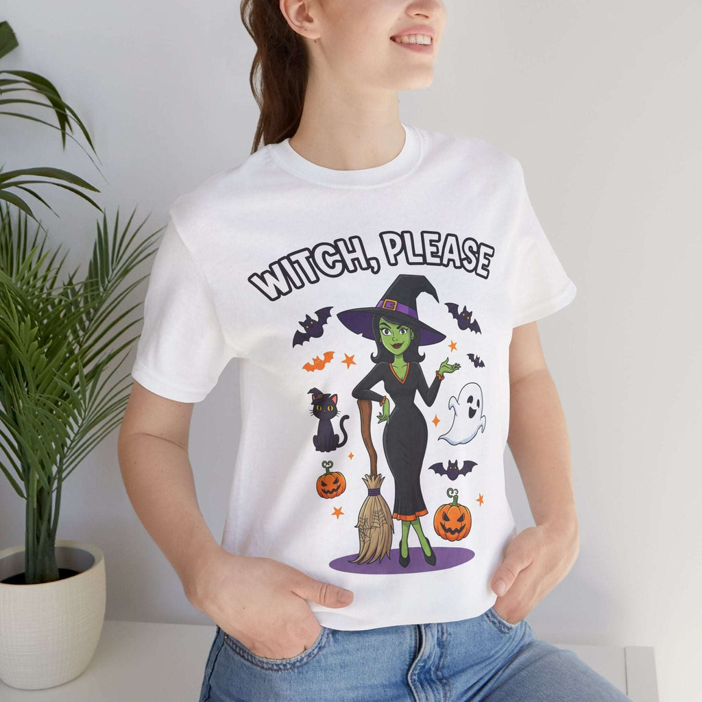 Witch Please Halloween T-Shirt - Sassy Witch Tee with Pumpkin Design | Funny Halloween Shirt - Atlas Briefly