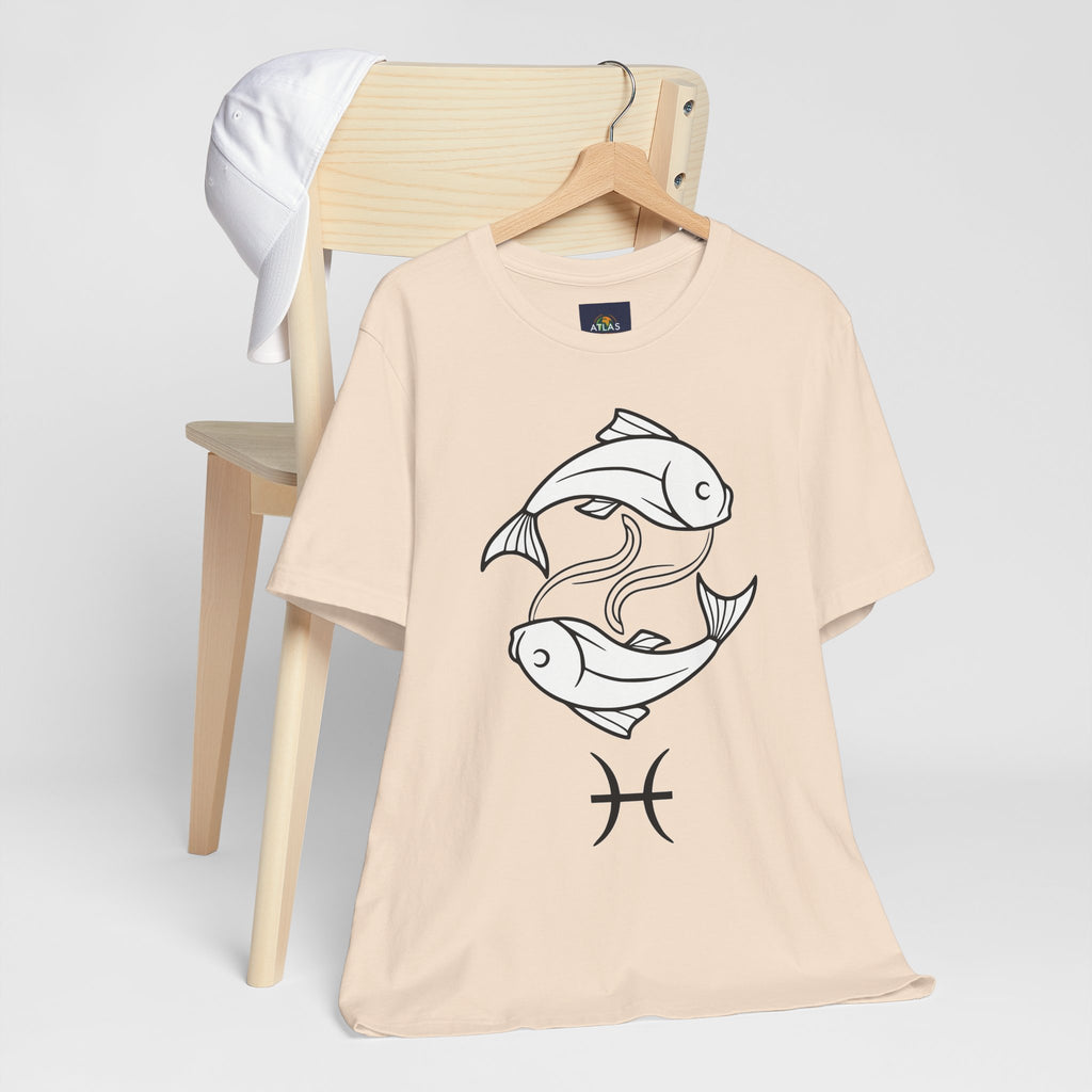 Pisces Zodiac T-shirt - Minimalist Black and White Unisex Tee