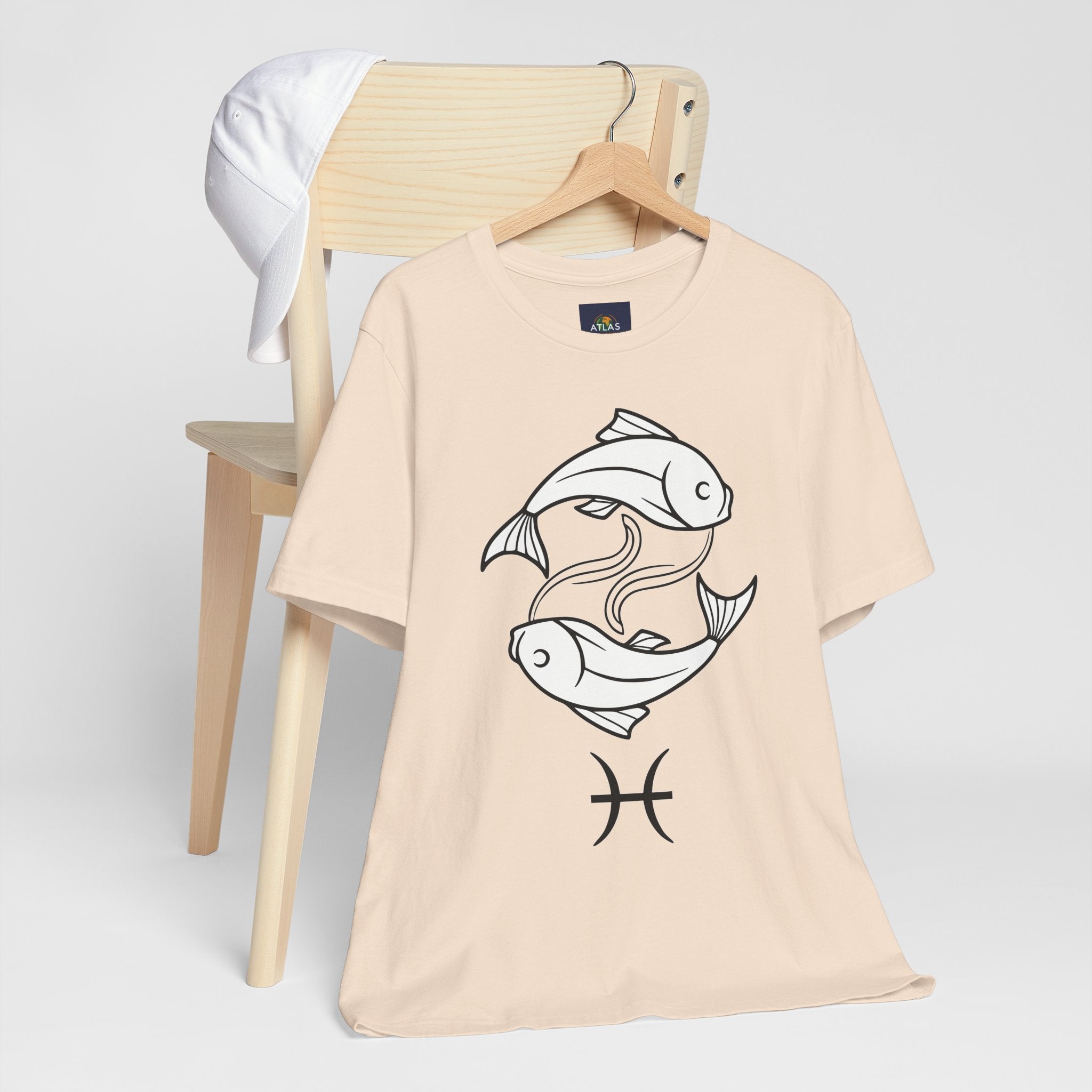 Pisces Zodiac T-shirt - Minimalist Black and White Unisex Tee