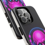 Neon Skull Synthwave Phone Case - Retro 80s Cyberpunk Mobile Cover | Vaporwave Tech Gift - Atlas Briefly
