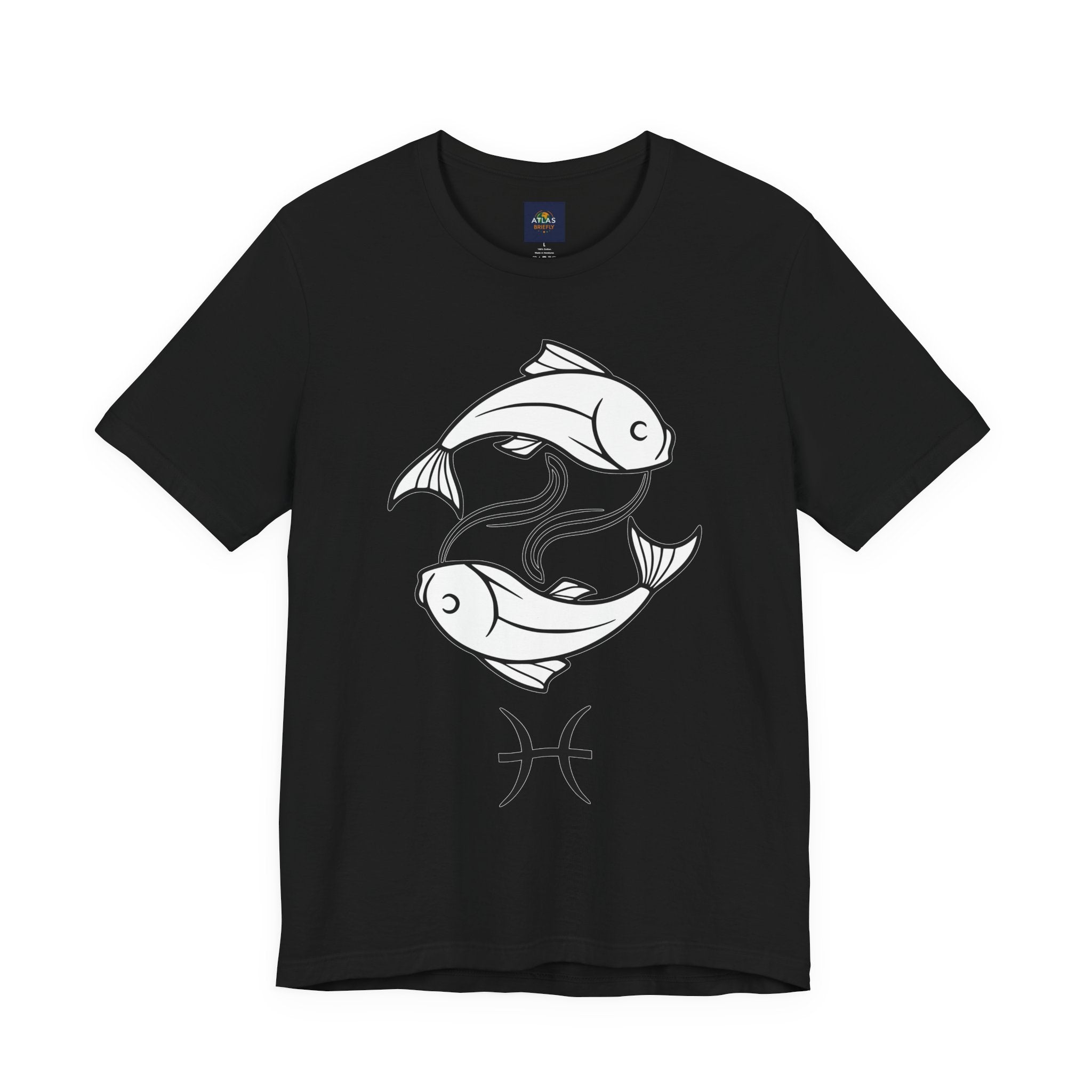 Pisces Zodiac T-shirt - Minimalist Black and White Unisex Tee