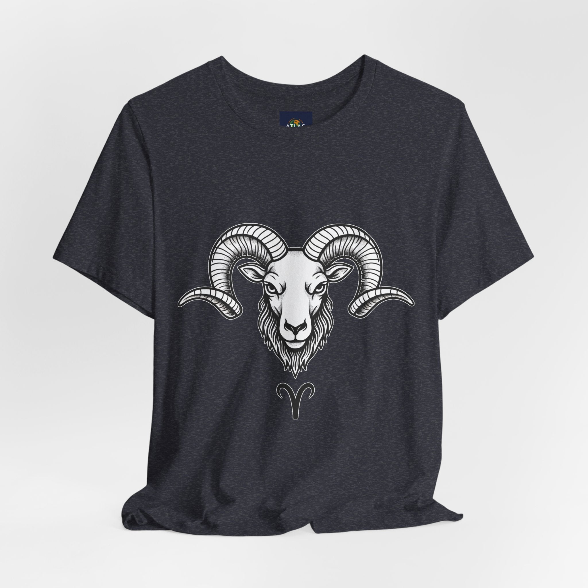 Aries Horoscope Tee - Unisex Black and White Minimal Design