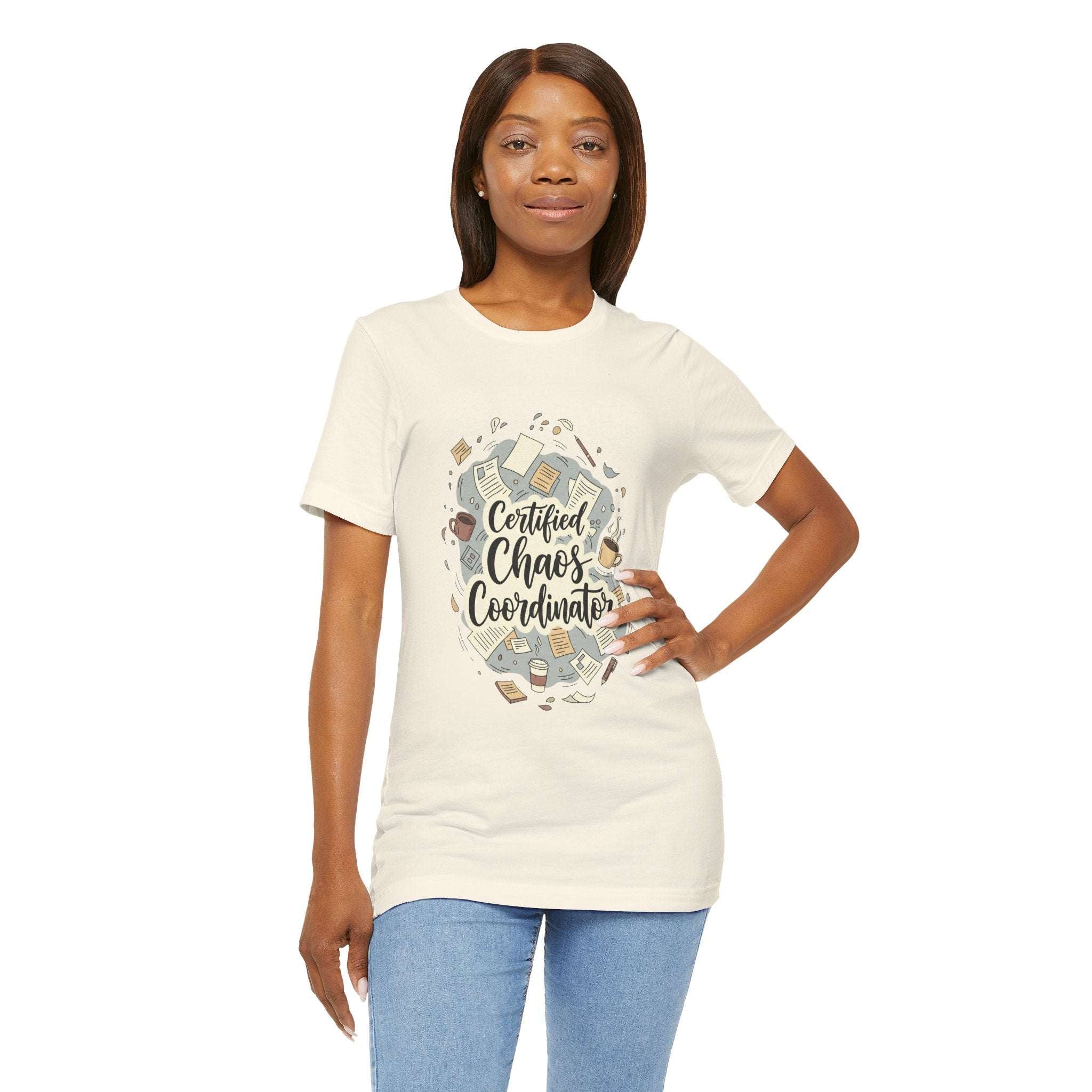 Certified Chaos Coordinator T-Shirt - Funny Mom Teacher Gift | Organized Chaos Tee for Stress-Free Life - Atlas Briefly