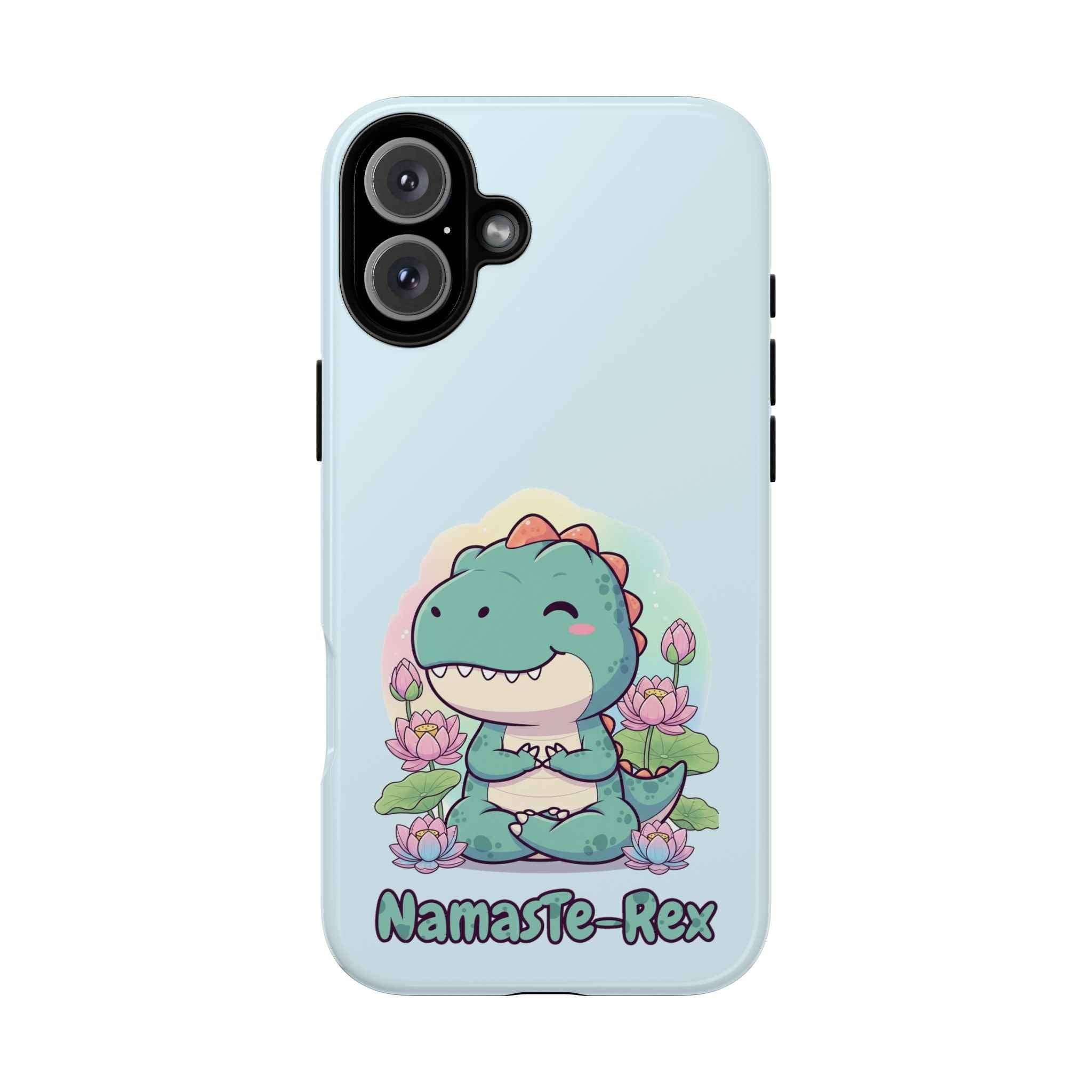 NamasTe-Rex Phone Case - Funny Yoga T-Rex Meditating Dinosaur Mobile Cover for Zen Lovers - Atlas Briefly