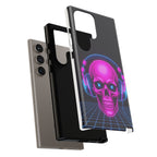 Neon Skull Synthwave Phone Case - Retro 80s Cyberpunk Mobile Cover | Vaporwave Tech Gift - Atlas Briefly
