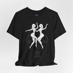 Gemini Zodiac Tee - Minimalistic Black and White Unisex Design