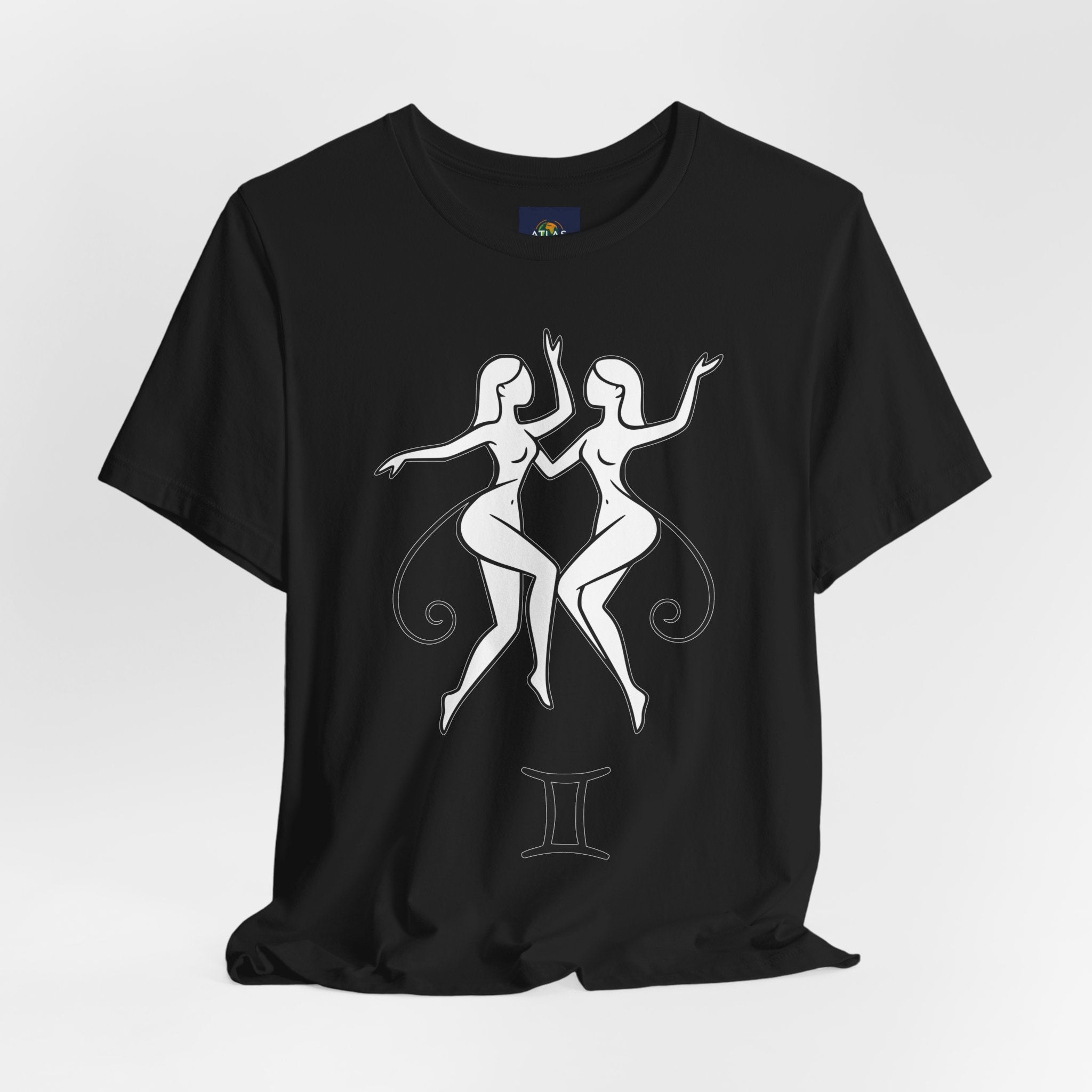 Gemini Zodiac Tee - Minimalistic Black and White Unisex Design
