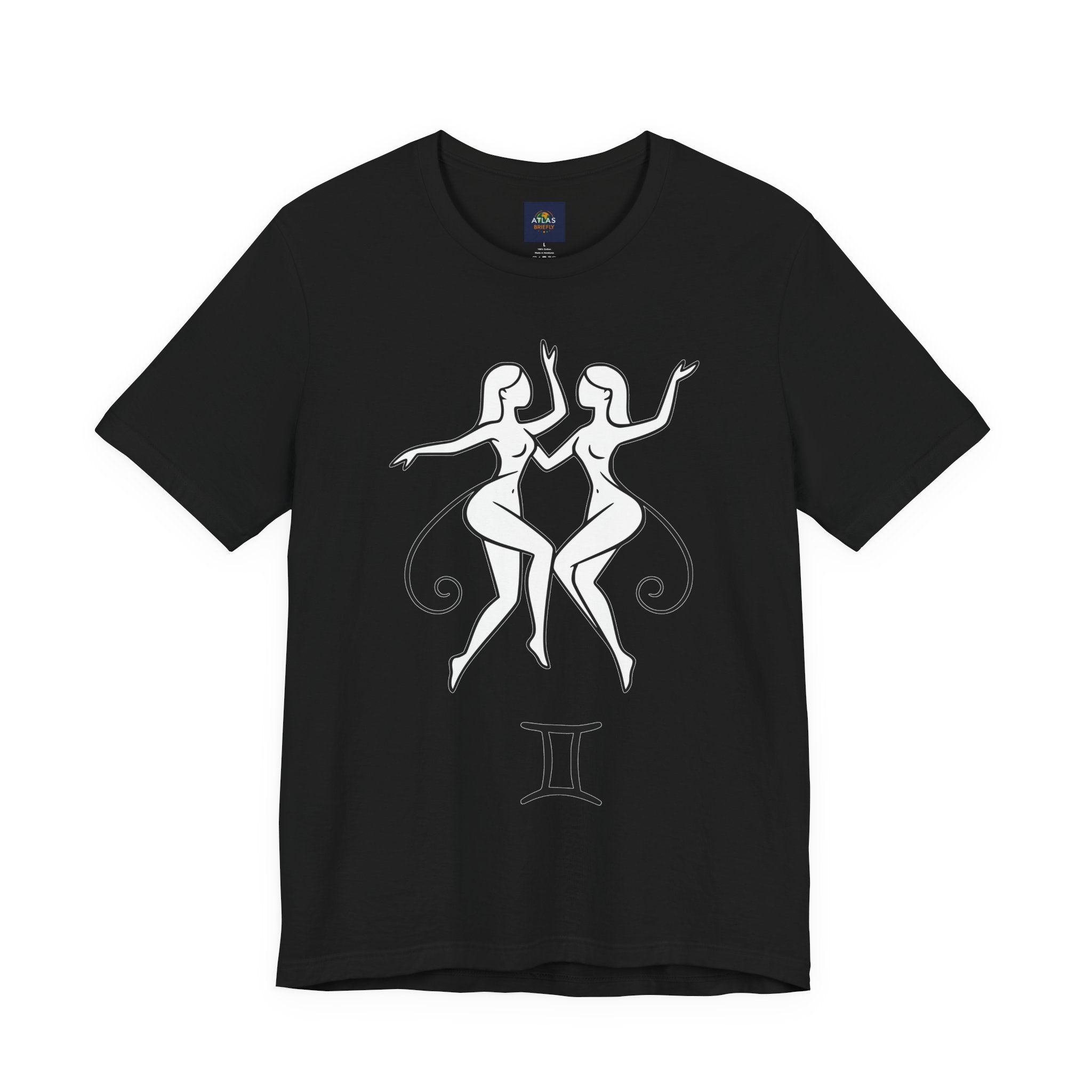 Gemini Zodiac Tee - Minimalistic Black and White Unisex Design