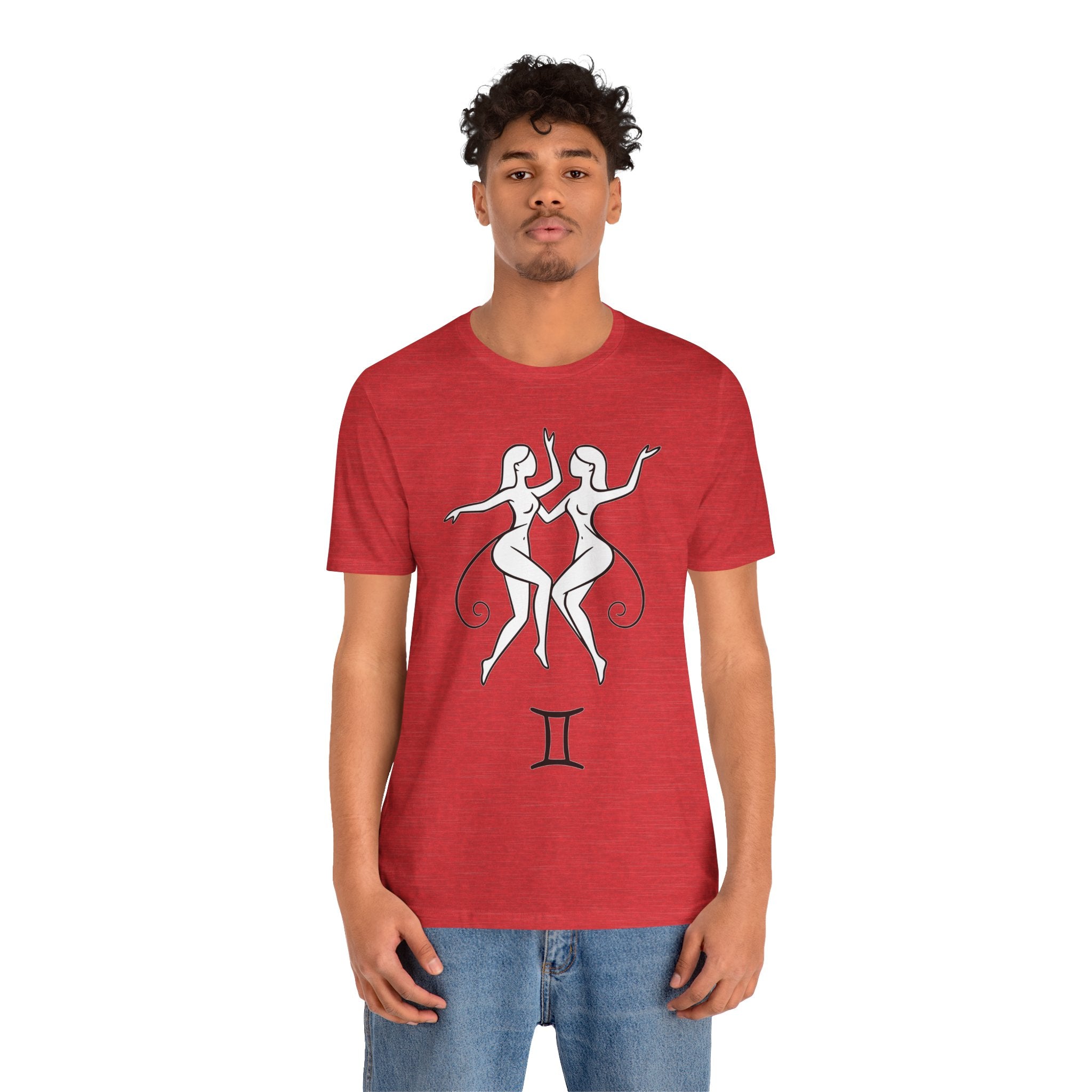 Gemini Zodiac Tee - Minimalistic Black and White Unisex Design