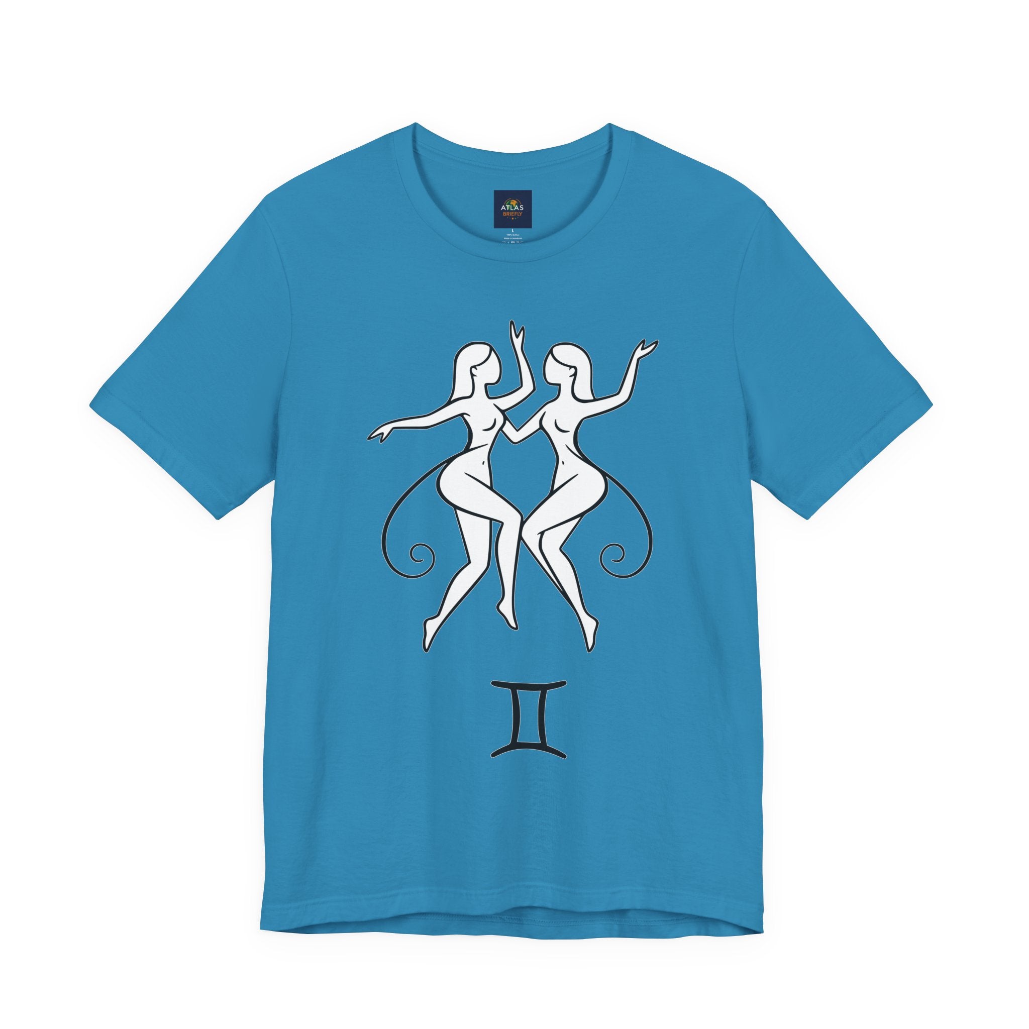 Gemini Zodiac Tee - Minimalistic Black and White Unisex Design