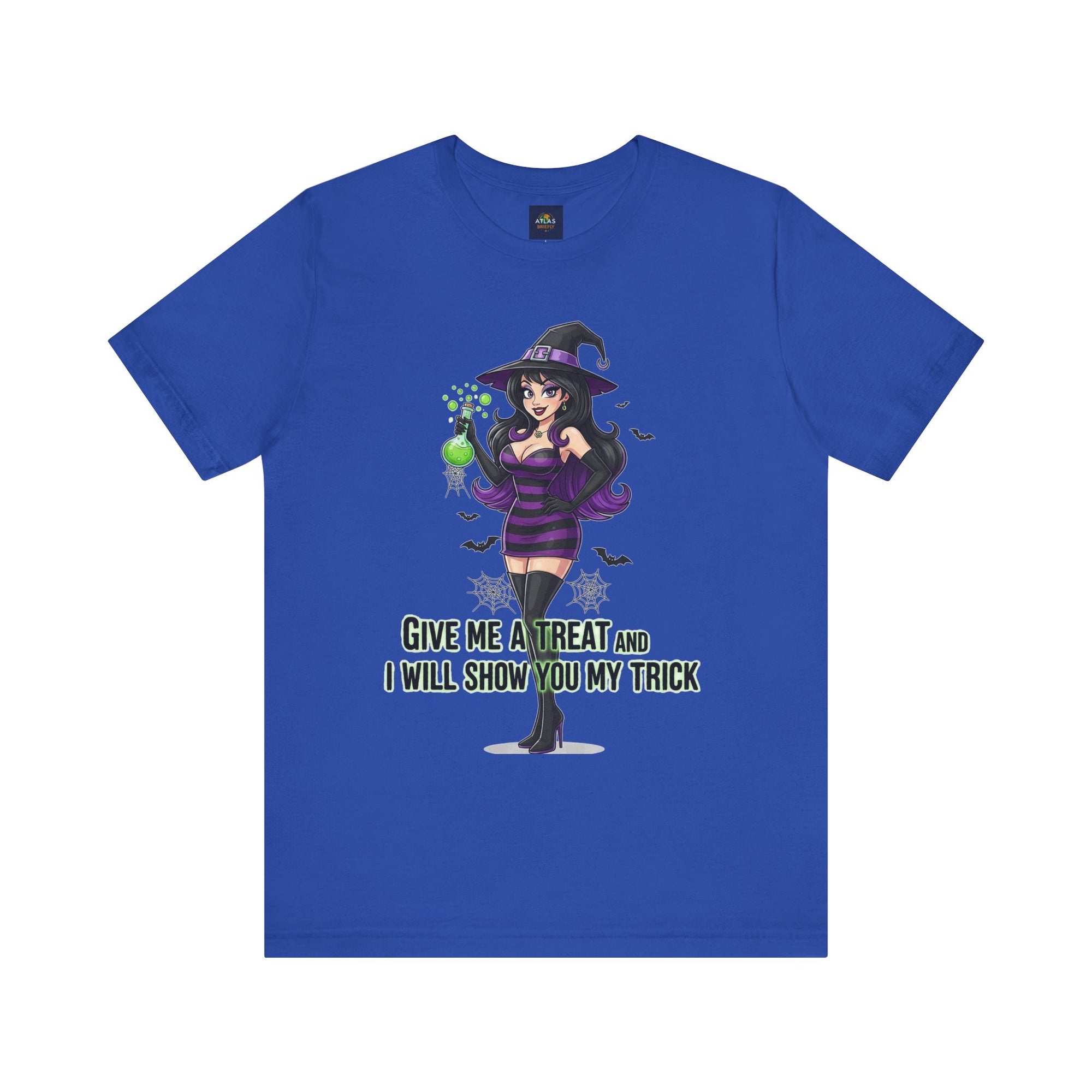 Sexy Witch Halloween T-Shirt - Flirty Witch Costume Tee | Trick or Treat Halloween Shirt - Atlas Briefly