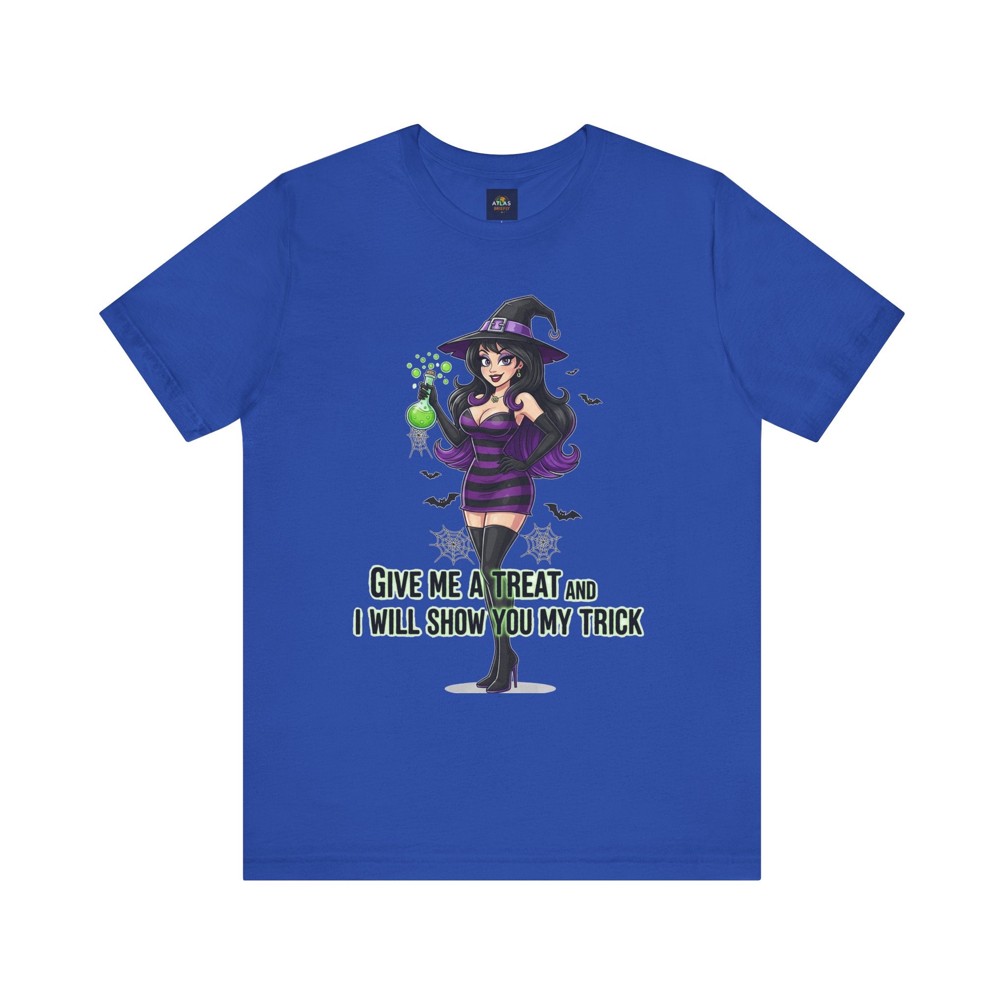 Sexy Witch Halloween T-Shirt - Flirty Witch Costume Tee | Trick or Treat Halloween Shirt - Atlas Briefly