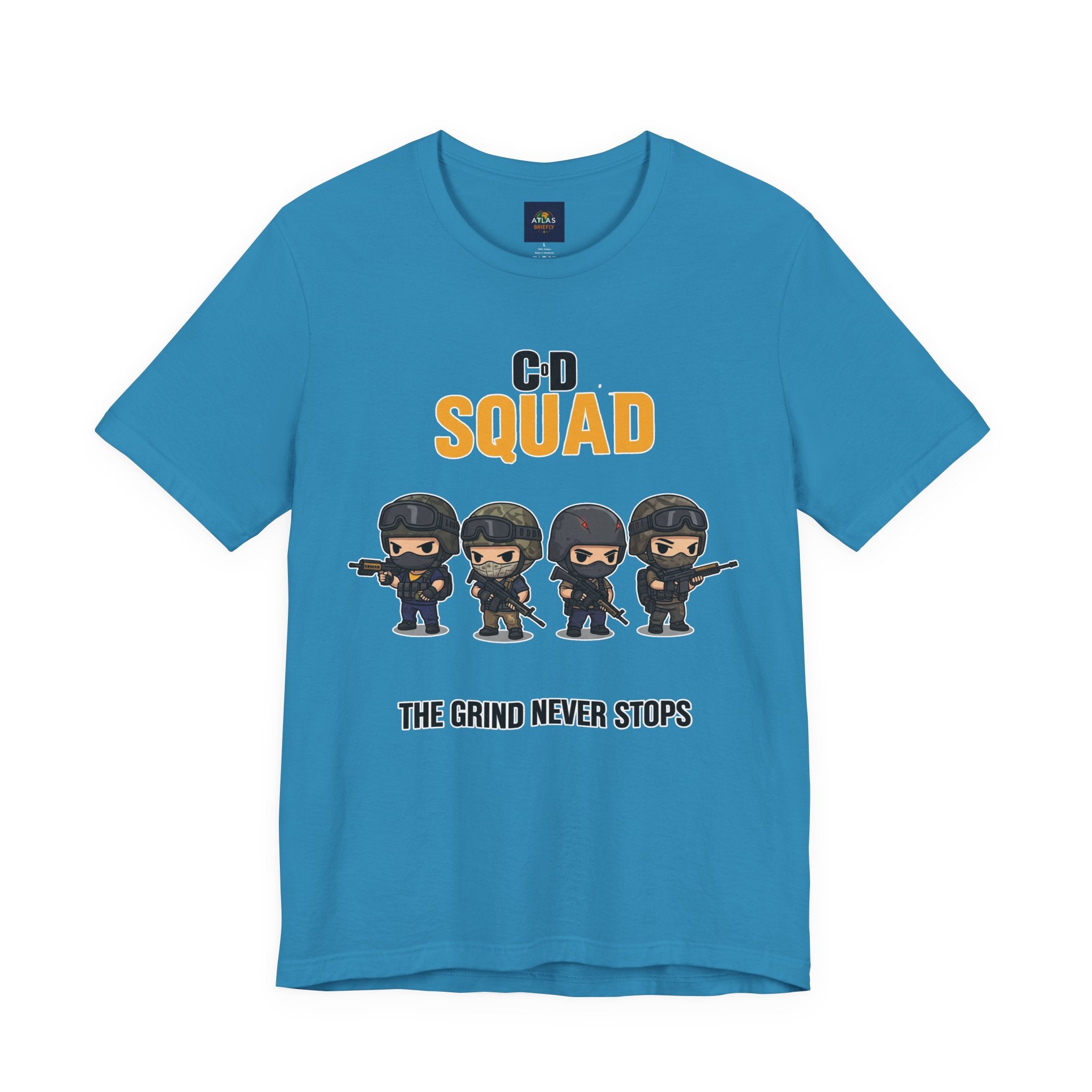 CoD Squad Tee for Gamers: The Grind Never Stops - Atlas Briefly