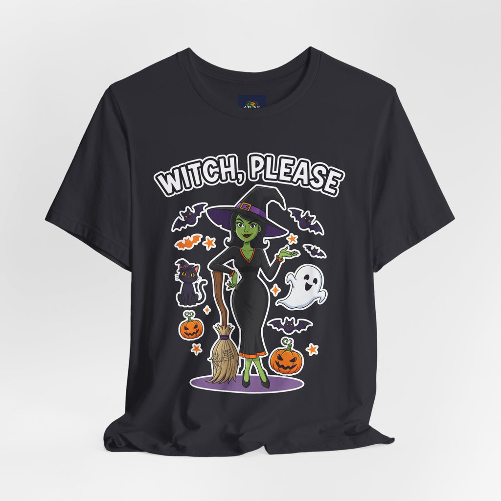 Witch Please Halloween T-Shirt - Sassy Witch Tee with Pumpkin Design | Funny Halloween Shirt - Atlas Briefly