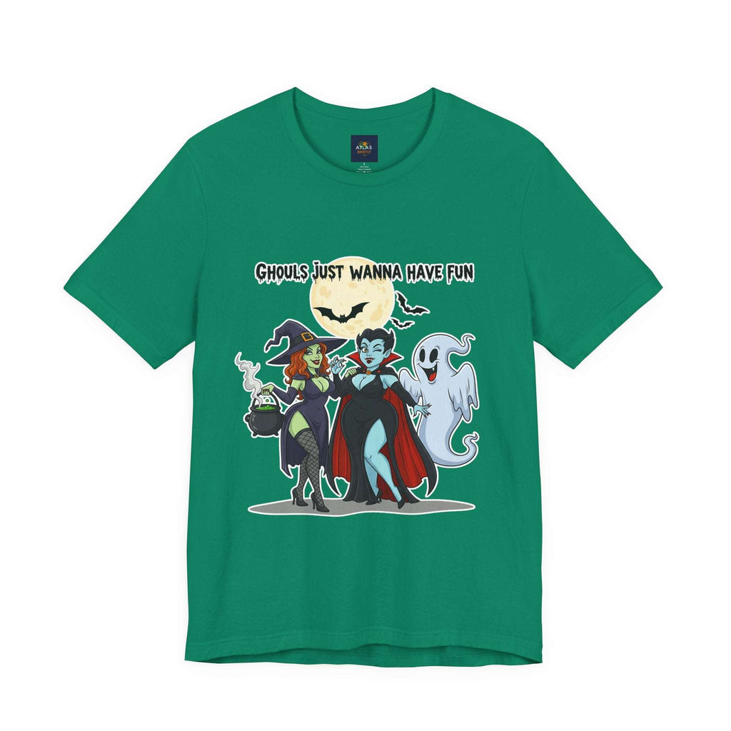 Ghouls Just Wanna Have Fun Halloween T-Shirt - Cute Witch Vampire Ghost Tee | Halloween Character Shirt - Atlas Briefly