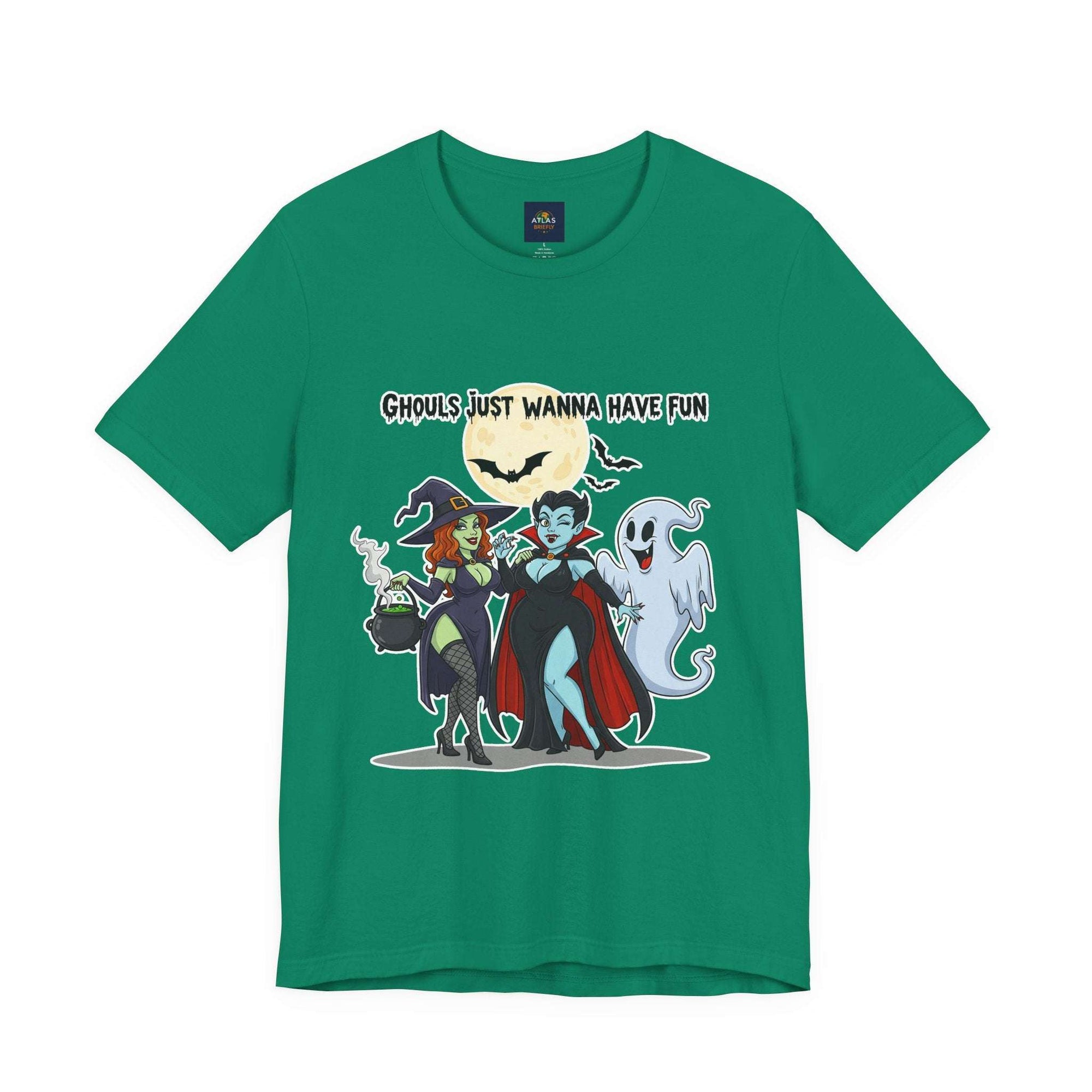 Ghouls Just Wanna Have Fun Halloween T-Shirt - Cute Witch Vampire Ghost Tee | Halloween Character Shirt - Atlas Briefly