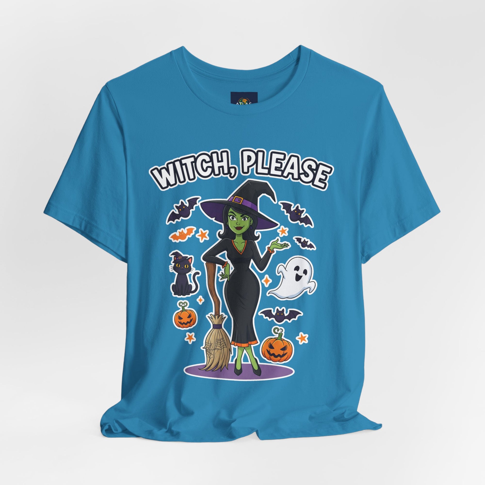 Witch Please Halloween T-Shirt - Sassy Witch Tee with Pumpkin Design | Funny Halloween Shirt - Atlas Briefly