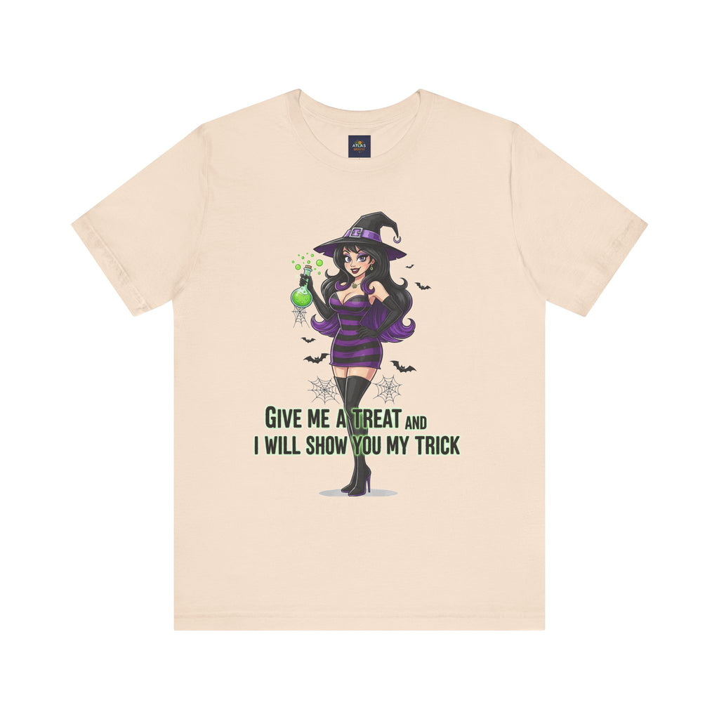 Sexy Witch Halloween T-Shirt - Flirty Witch Costume Tee | Trick or Treat Halloween Shirt - Atlas Briefly