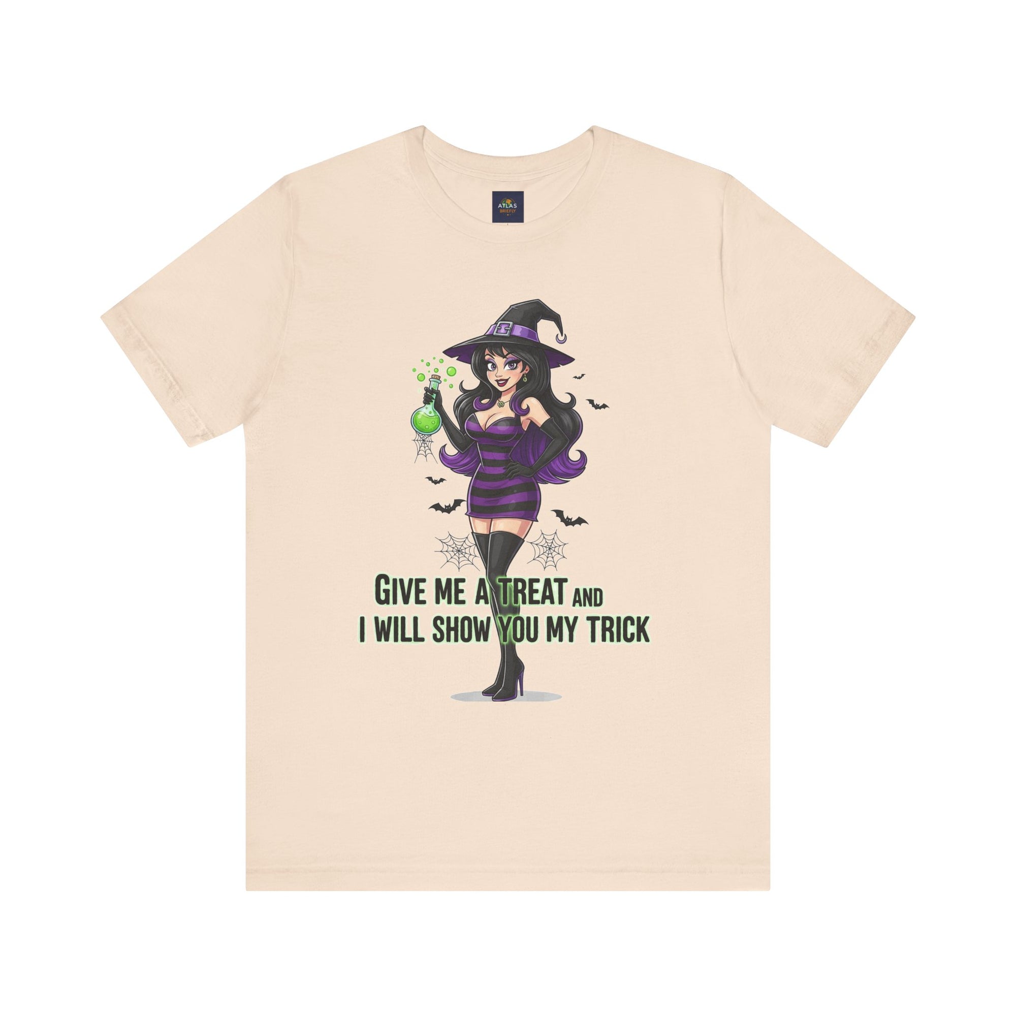 Sexy Witch Halloween T-Shirt - Flirty Witch Costume Tee | Trick or Treat Halloween Shirt - Atlas Briefly