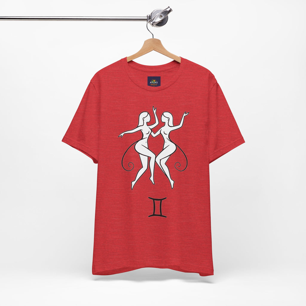 Gemini Zodiac Tee - Minimalistic Black and White Unisex Design