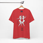 Gemini Zodiac Tee - Minimalistic Black and White Unisex Design