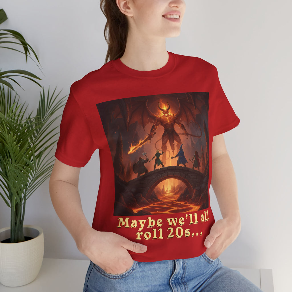 D&D Fantasy T-Shirt - Roll a Natural 20 Dungeon Master RPG Unisex Tee
