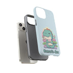 NamasTe-Rex Meditating Dinosaur Phone Case - Funny Yoga T-Rex Mobile Cover | Zen Tech Gift - Atlas Briefly