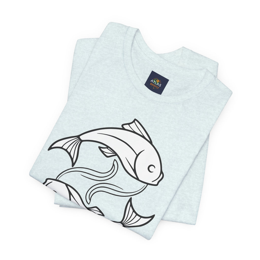 Pisces Zodiac T-shirt - Minimalist Black and White Unisex Tee