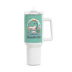 NamasTe-Rex Meditating Dinosaur 40oz Tumbler - Funny Yoga Water Bottle | Zen T-Rex Gift - Atlas Briefly