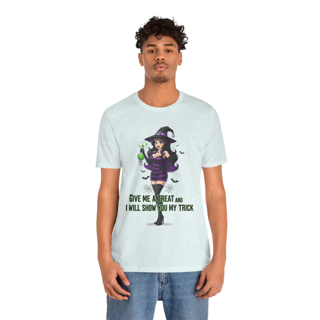 Sexy Witch Halloween T-Shirt - Flirty Witch Costume Tee | Trick or Treat Halloween Shirt - Atlas Briefly