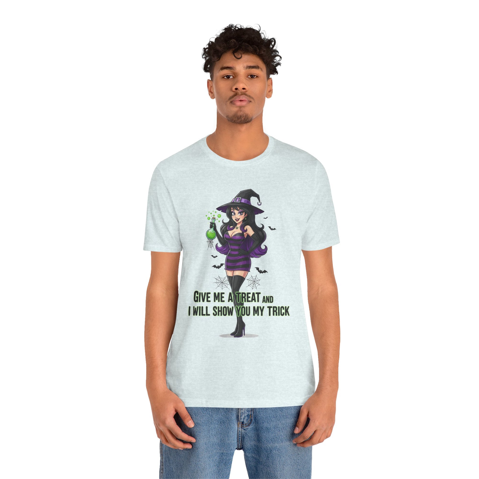Sexy Witch Halloween T-Shirt - Flirty Witch Costume Tee | Trick or Treat Halloween Shirt - Atlas Briefly