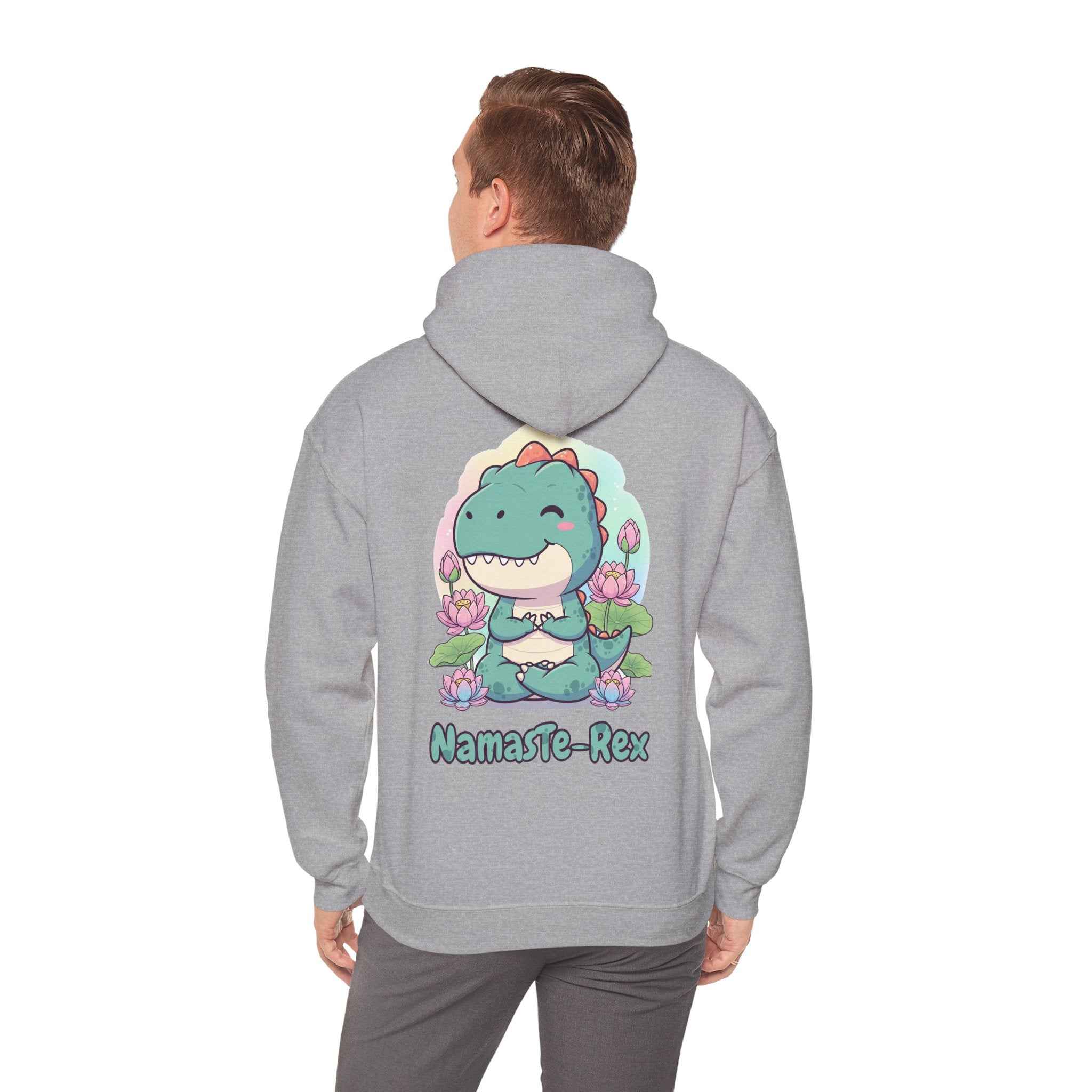 NamasTe-Rex Hoodie - Fun Yoga Dinosaur Sweatshirt for Comfort and Style - Atlas Briefly