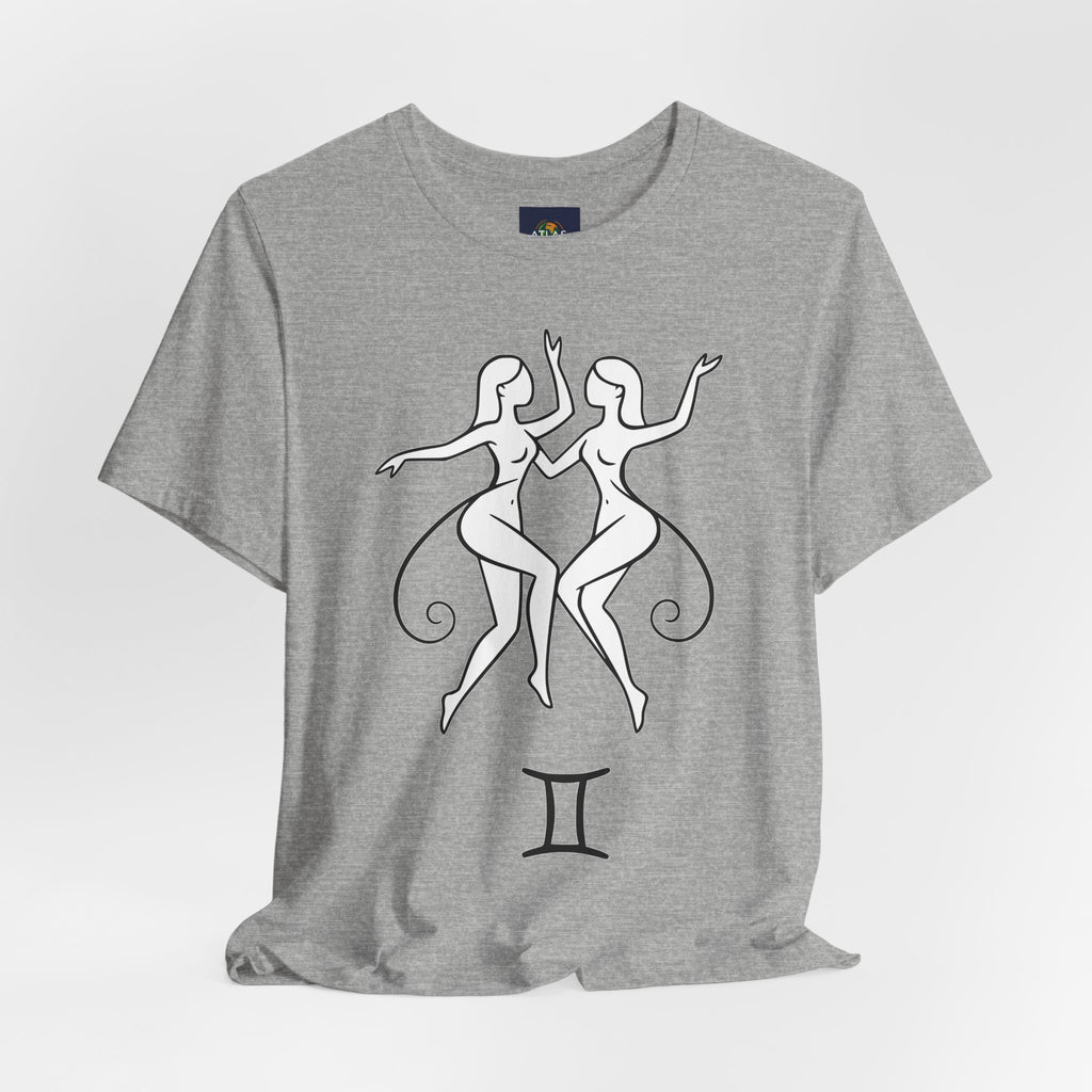 Gemini Zodiac Tee - Minimalistic Black and White Unisex Design