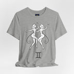 Gemini Zodiac Tee - Minimalistic Black and White Unisex Design