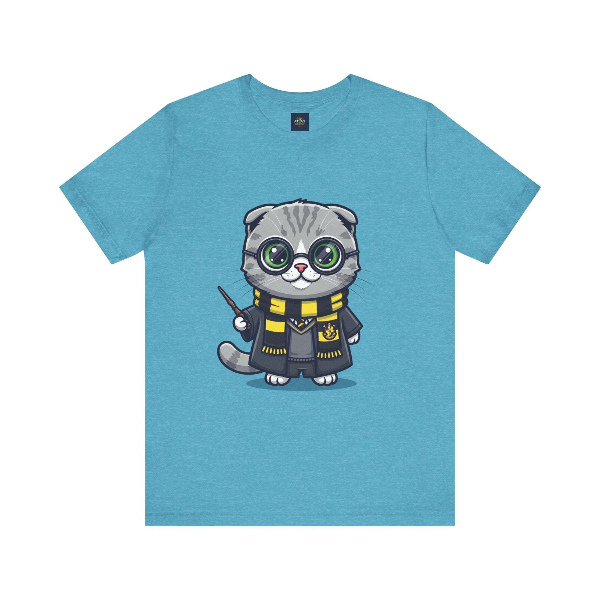 Hufflepurr Harry Potter T-Shirt - Funny Wizarding World Tee | Cute Potter Cat Gift - Atlas Briefly