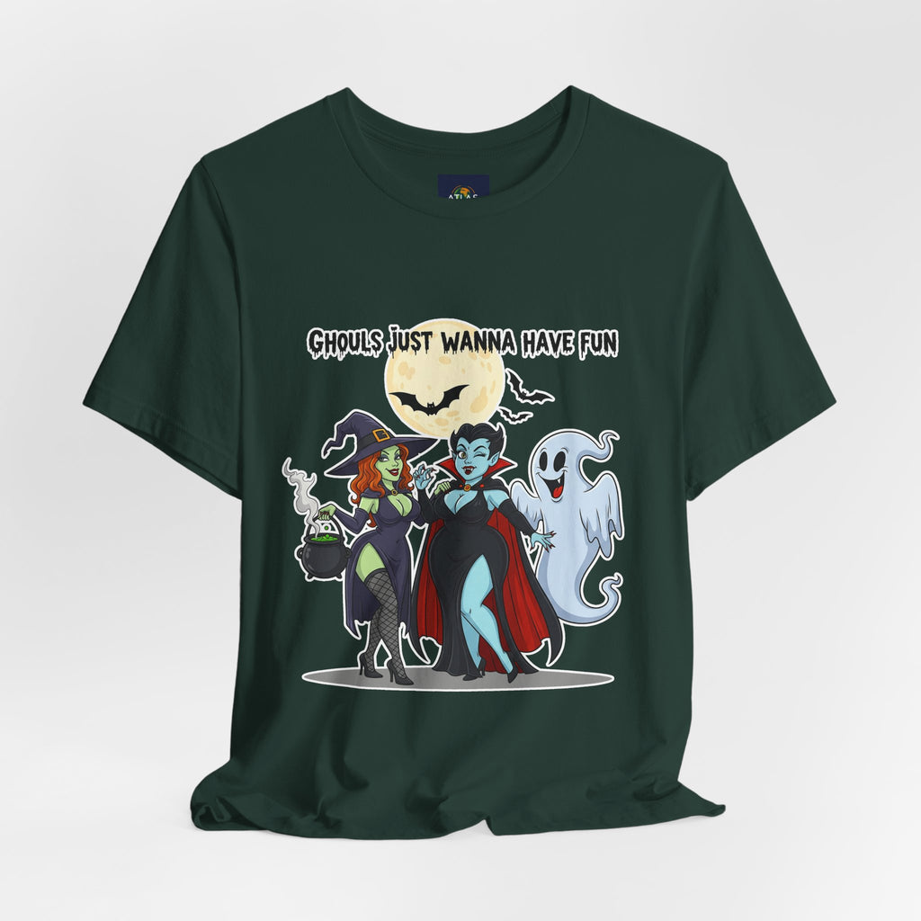 Ghouls Just Wanna Have Fun Halloween T-Shirt - Cute Witch Vampire Ghost Tee | Halloween Character Shirt - Atlas Briefly