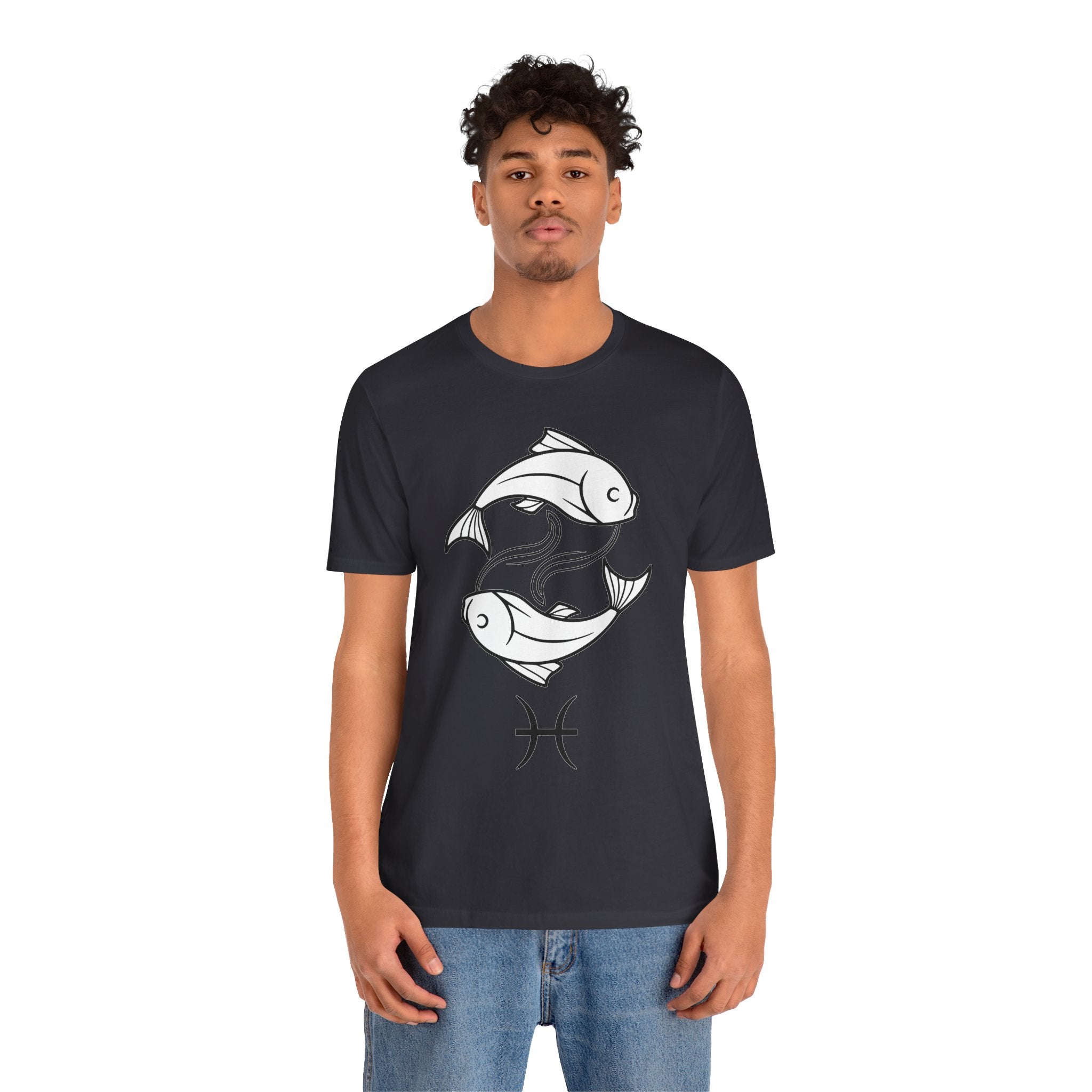 Pisces Zodiac T-shirt - Minimalist Black and White Unisex Tee
