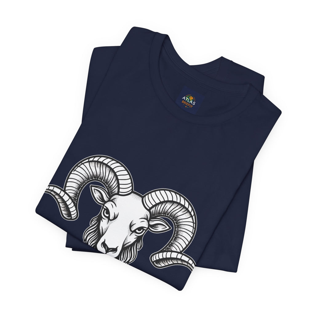 Aries Horoscope Tee - Unisex Black and White Minimal Design
