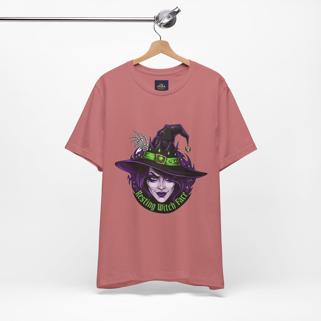 Resting Witch Face Halloween T-Shirt - Funny Witch Tee for Women & Men | Halloween Graphic Shirt - Atlas Briefly