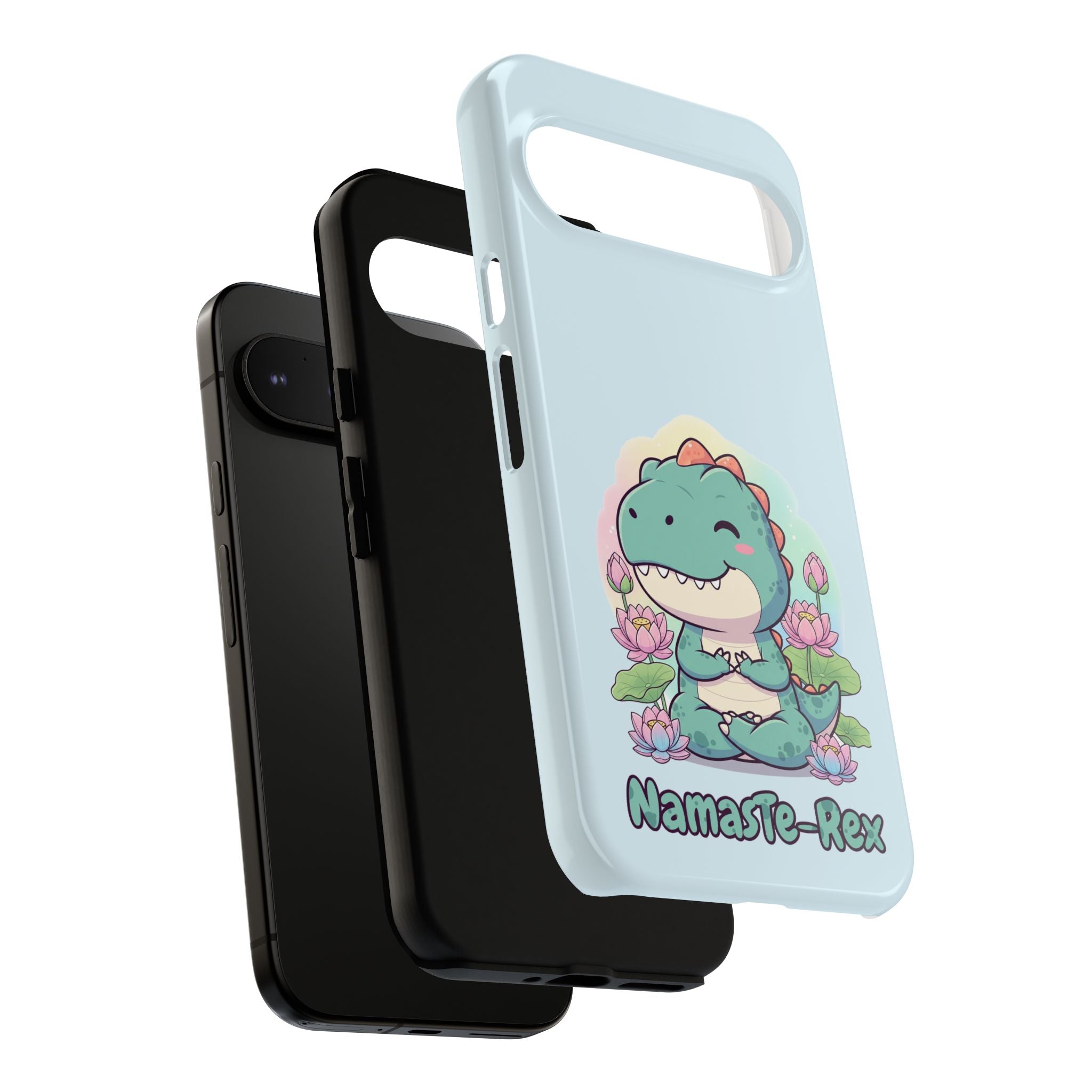 NamasTe-Rex Meditating Dinosaur Phone Case - Funny Yoga T-Rex Mobile Cover | Zen Tech Gift - Atlas Briefly