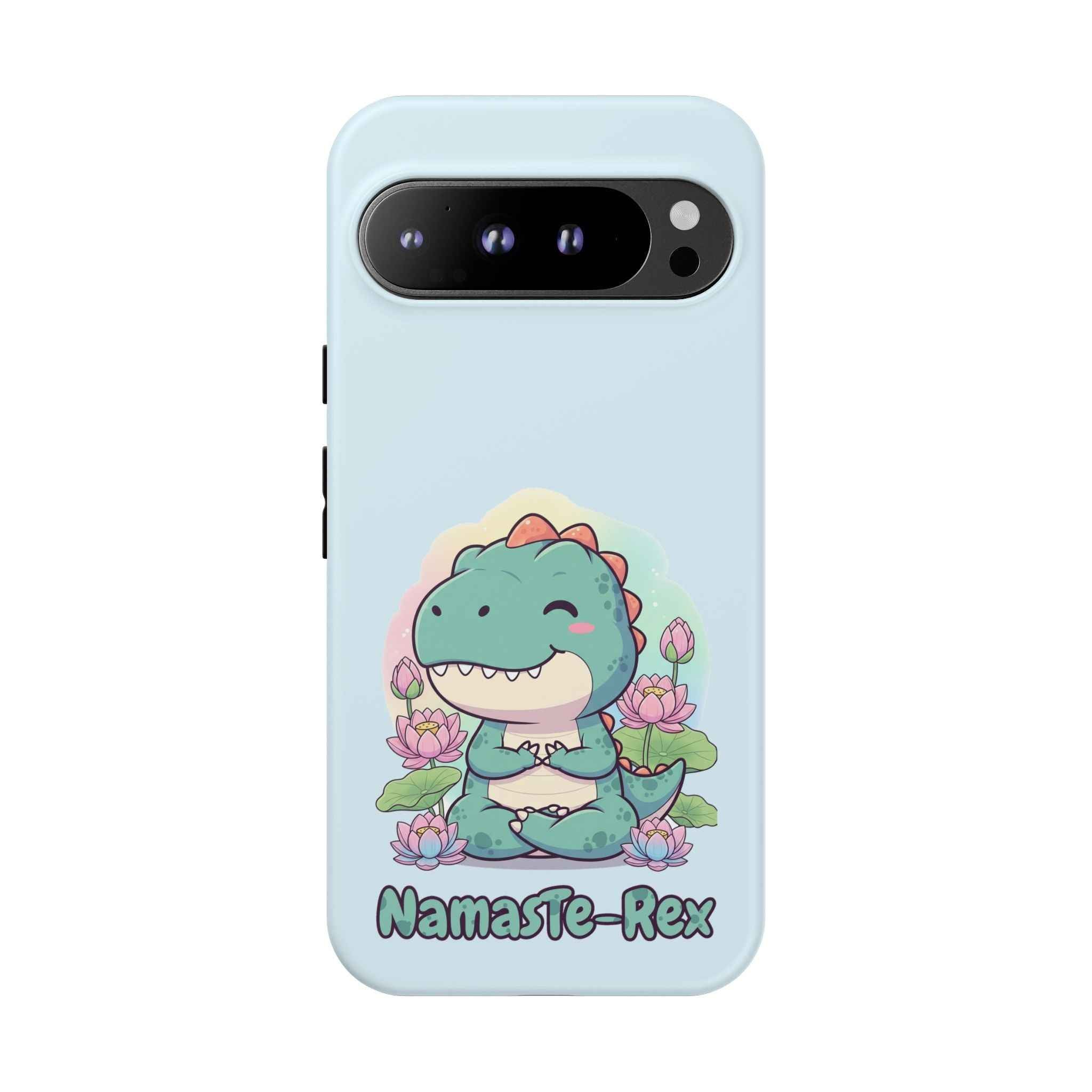 NamasTe-Rex Phone Case - Funny Yoga T-Rex Meditating Dinosaur Mobile Cover for Zen Lovers - Atlas Briefly