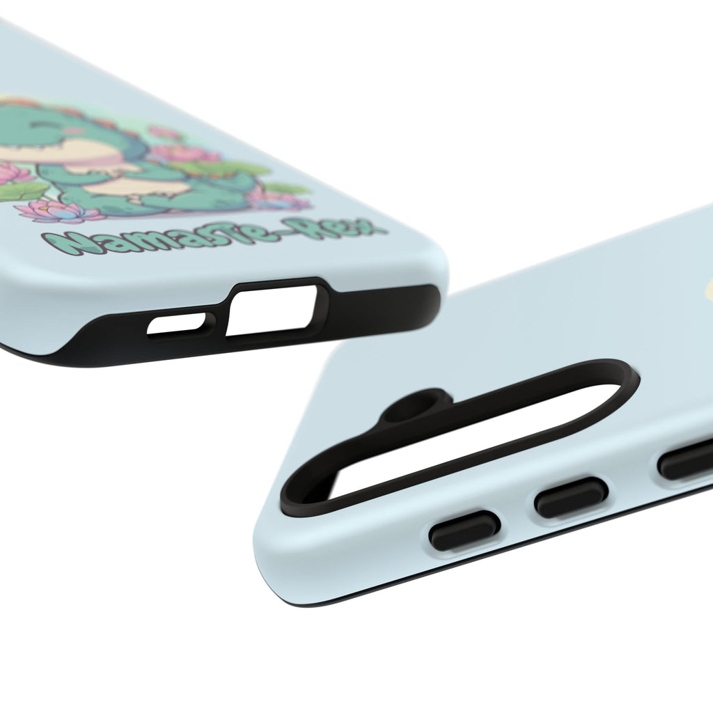 NamasTe-Rex Meditating Dinosaur Phone Case - Funny Yoga T-Rex Mobile Cover | Zen Tech Gift - Atlas Briefly
