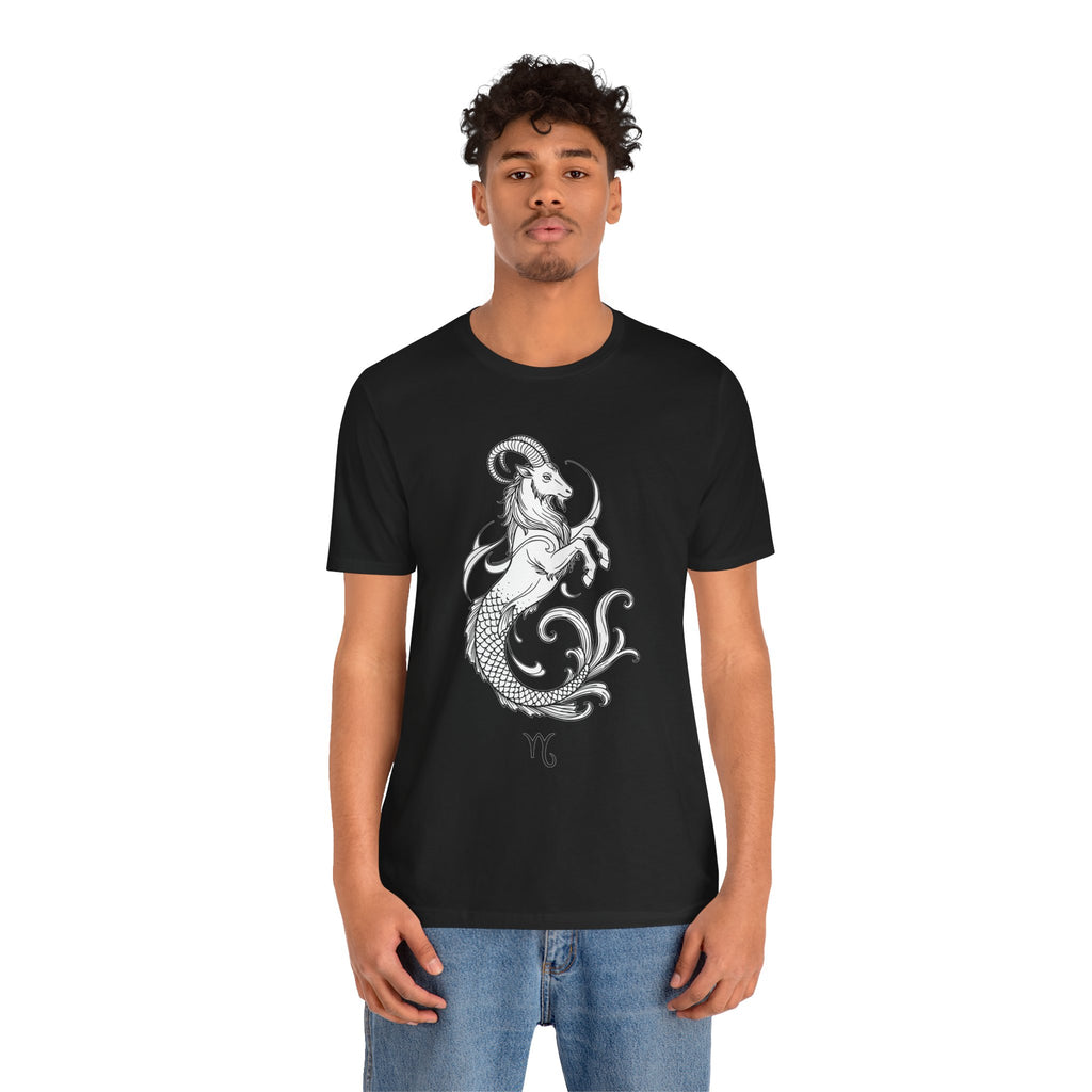 Capricorn Zodiac Tee - Unisex Minimalist Horoscope Shirt in Black and White