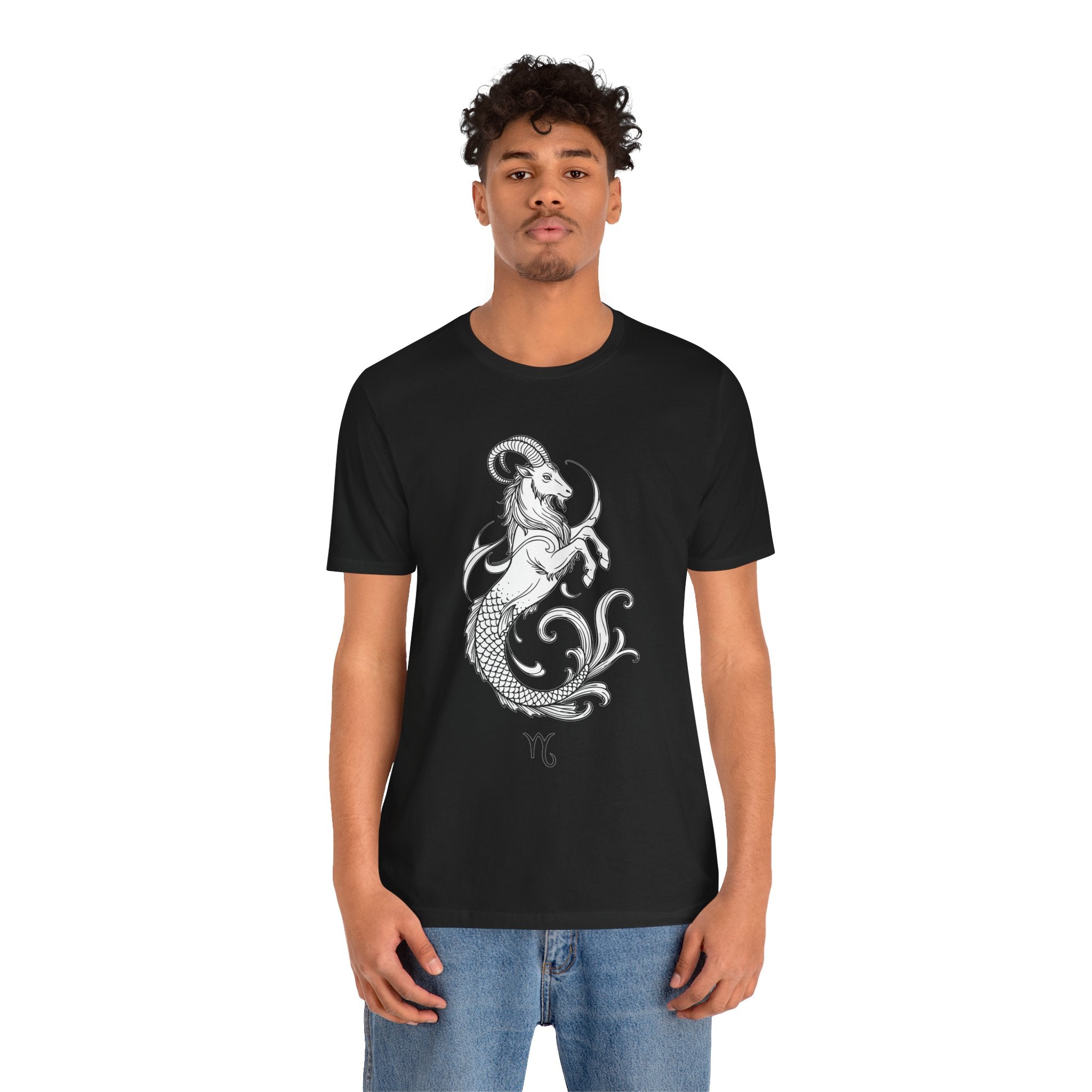 Capricorn Zodiac Tee - Unisex Minimalist Horoscope Shirt in Black and White