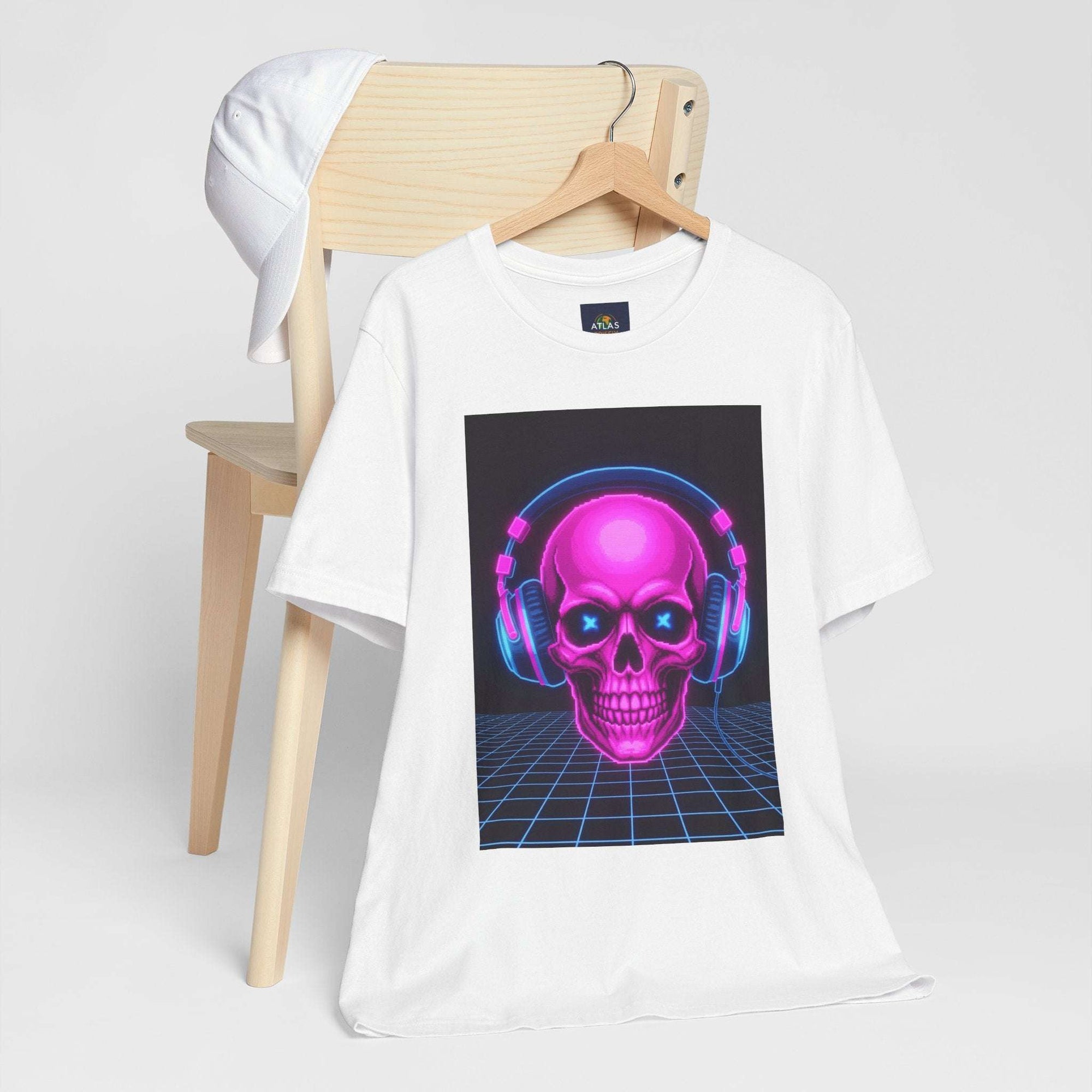 Neon Skull Synthwave Tee - Atlas Briefly