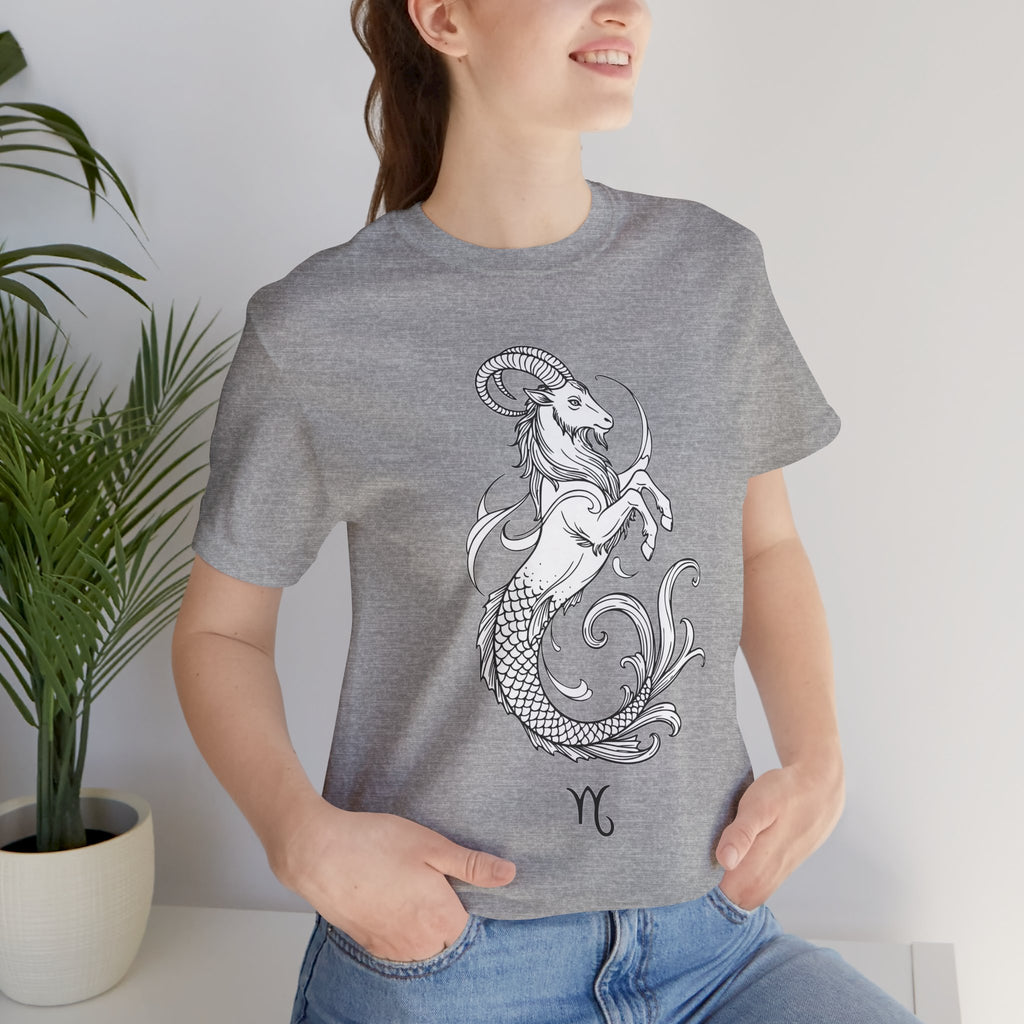 Capricorn Zodiac Tee - Unisex Minimalist Horoscope Shirt in Black and White