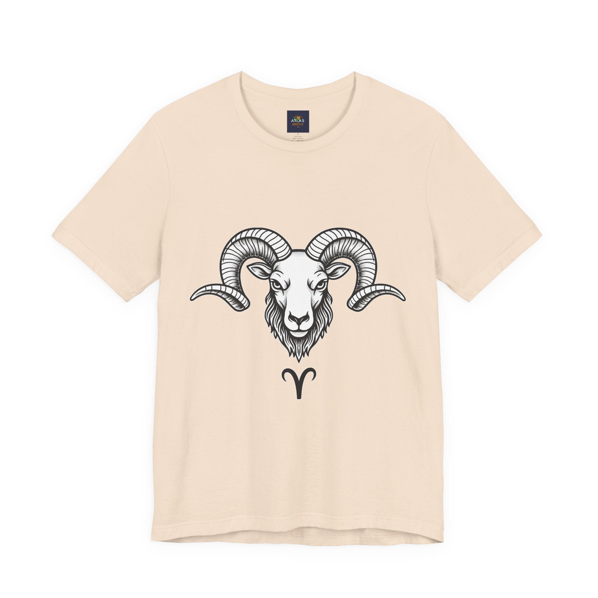Aries Horoscope Tee - Unisex Black and White Minimal Design