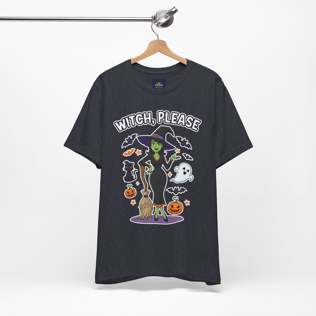 Witch Please Halloween T-Shirt - Sassy Witch Tee with Pumpkin Design | Funny Halloween Shirt - Atlas Briefly